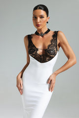 MARIAN GORGEOUS DEEP V NECK MAXI DRESS