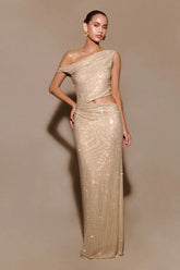 ALLURE SPARKLE CUTOUT MAXI WEDDING DRESS