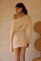 HIMARI KNIT MINI DRESS - SAND