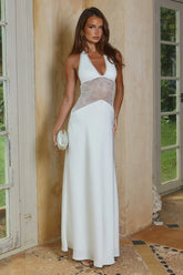 LILITH HALTER MAXI DRESS - PEARL