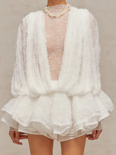 Ruffled Hem Lace Mini Dress