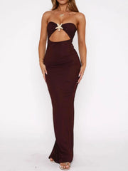 Cutout Sweetheart Neck Tube Maxi Dress