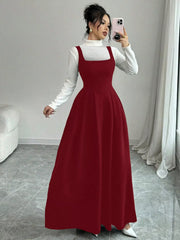 Square Neck Sleeveless Maxi Tank Dress