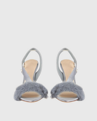 Devin Faux Fur Slingback Sandals In Blue