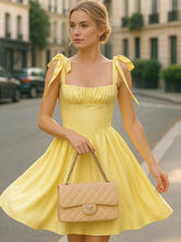 Tie-Shoulder Square Neck Mini Dress