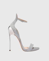 Evelina Glitter Strap Sandals In Silver