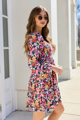 Gloria Black Floral Dress