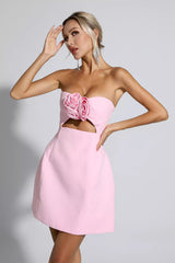 Rehinna Pink Floral Mini Dress