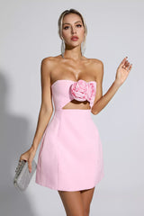 Rehinna Pink Floral Mini Dress