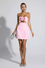Rehinna Pink Floral Mini Dress
