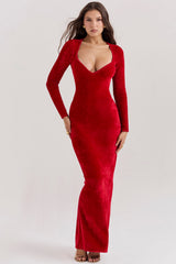 Angelic Red Maxi Dress