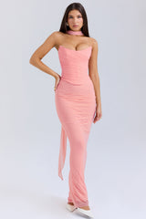 CASSIA CORSET MAXI DRESS-PINK