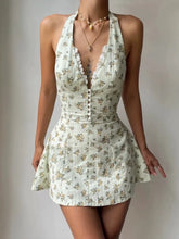 Floral Halter Neck Mini Dress