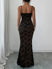 Lace Square Neck Maxi Cami Dress