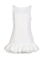 Ruffled Hem Sleeveless Mini Dress