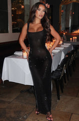 ALLURE SPARKLE MAXI DRESS-BLACK