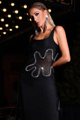 Allure Sparkle Black Maxi Dress