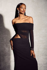 CHIC MESH MAXI HOLLOW DRESS