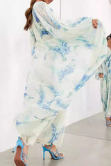 Floral Print Bohemian Maxi Dress with Balloon Sleeves