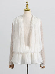 Ruffled Hem Lace Mini Dress