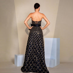 CHELYA ELEGANT BLACK MAXI DRESS