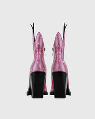 Beronia Rhinestone Embellished Flame Ankle Boots In Pink