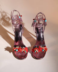 Melania Starfish Lace Up Sandals In Pink