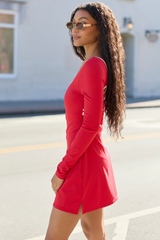 Chasing Victory Cherry Red Long Sleeve Active Dress SALE