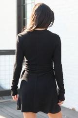 Kim Black Side Ruched Mini Dress SALE
