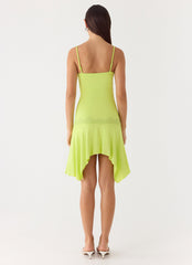 Queen Card Mini Dress Lime