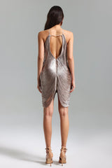 Celeb Tassel Halter Backless Mini Dress