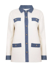 Contrast Trim Button Up Jacket