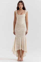 Alyia Vintage Cream Maxi Dress