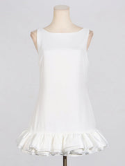 Ruffled Hem Sleeveless Mini Dress