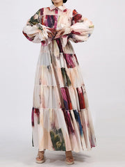 Tiered Tie Waist Maxi Dress