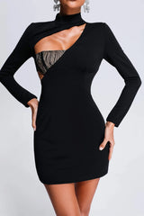 Alyia Cutout Black Mini Dress